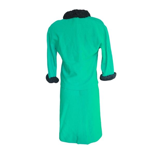 Banff Vintage 3 Piece Skirt Jacket Set Wool Green 10 - Picture 3 of 11